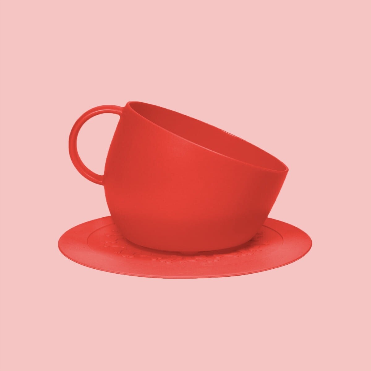 Velká miska pro psa s podložkou Cup & Plate, červená