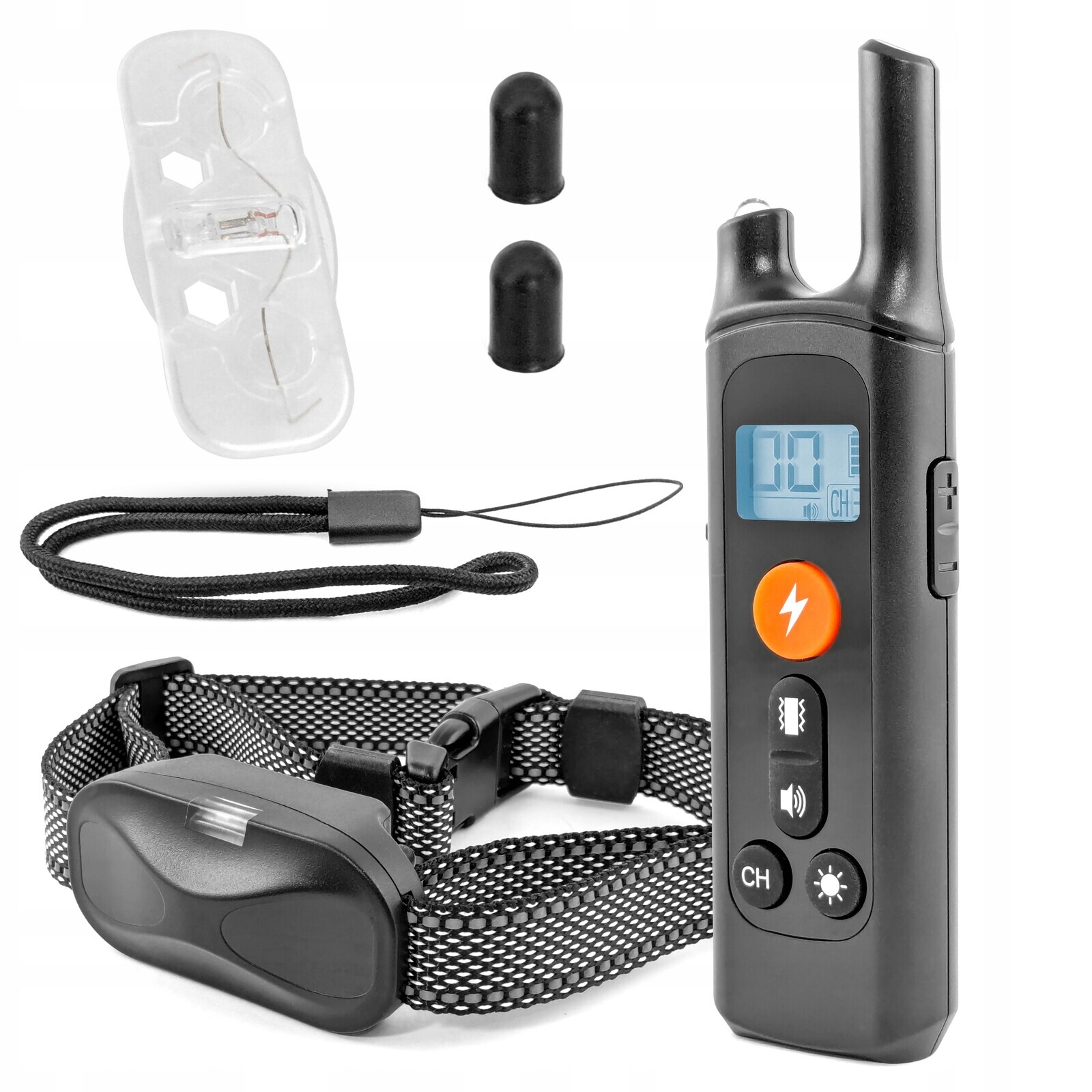 Univerzální výcvikový obojek 3 kanály Dálkové ovládání Přijímač Usb-c Svítilna 800 m