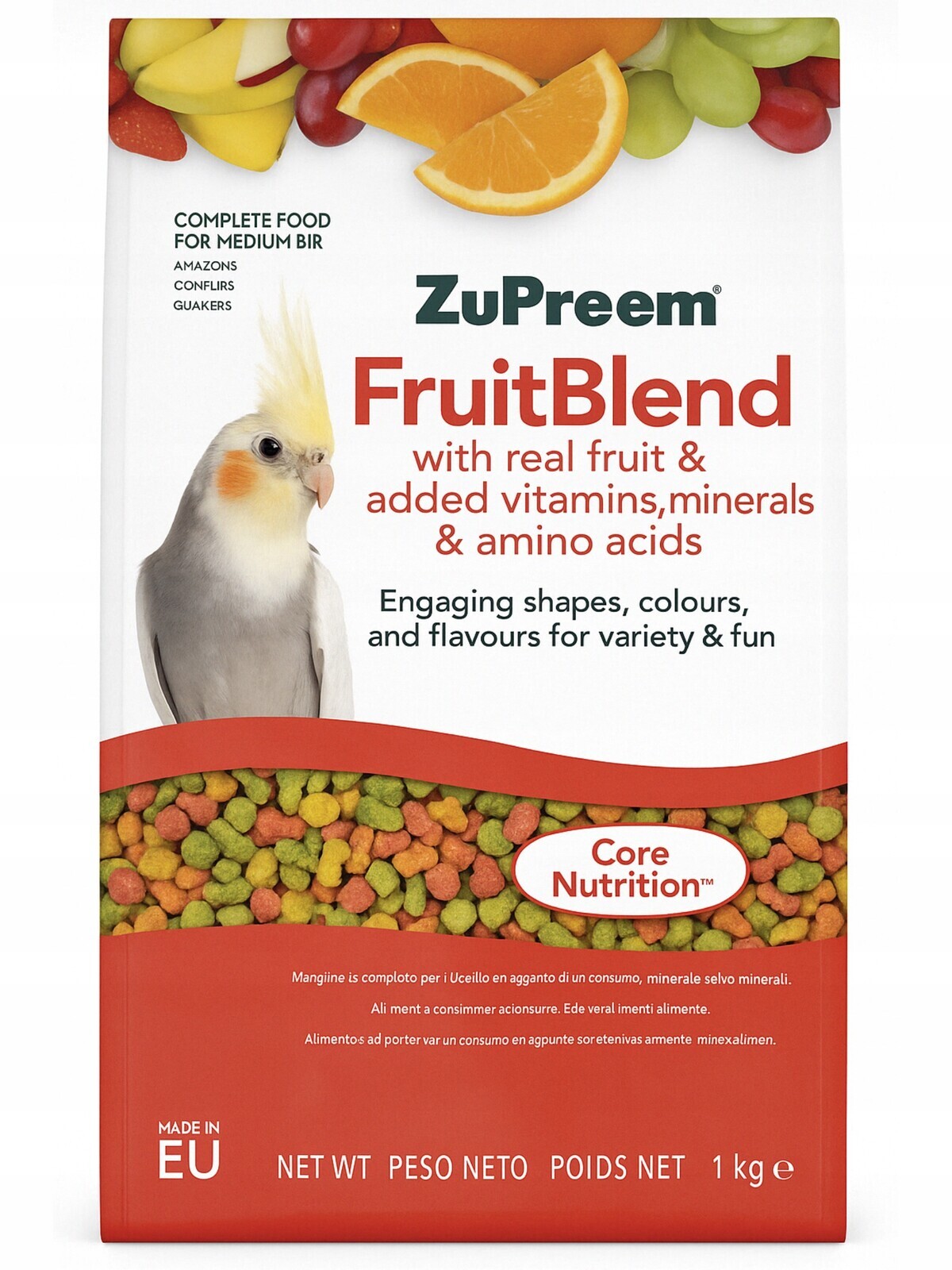 ZuPreem Medium Celoroční granulát pro nymfy a malé papoušky 1 kg