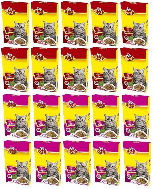 Suché krmivo pro kočky Basil mix příchutí400g x 20ks