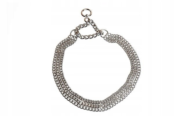 Obojek Řetěz trojitý 40-50 cm Stříbrný