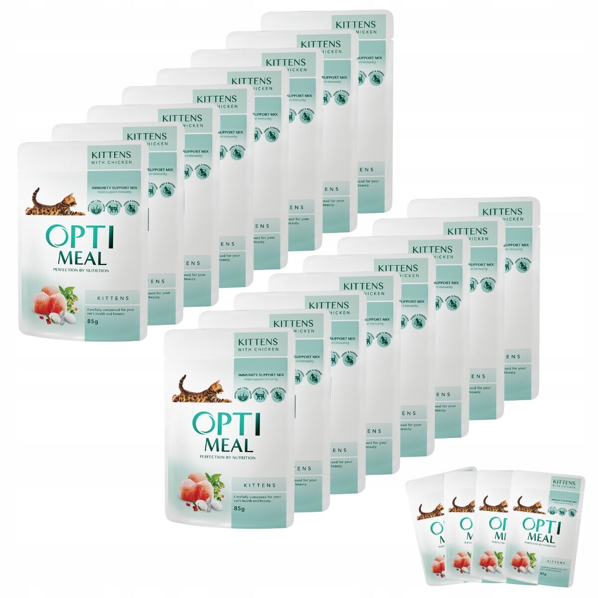 Vlhké krmivo pro koťata s kuřecím masem 36+12-85 g Optimeal Premium
