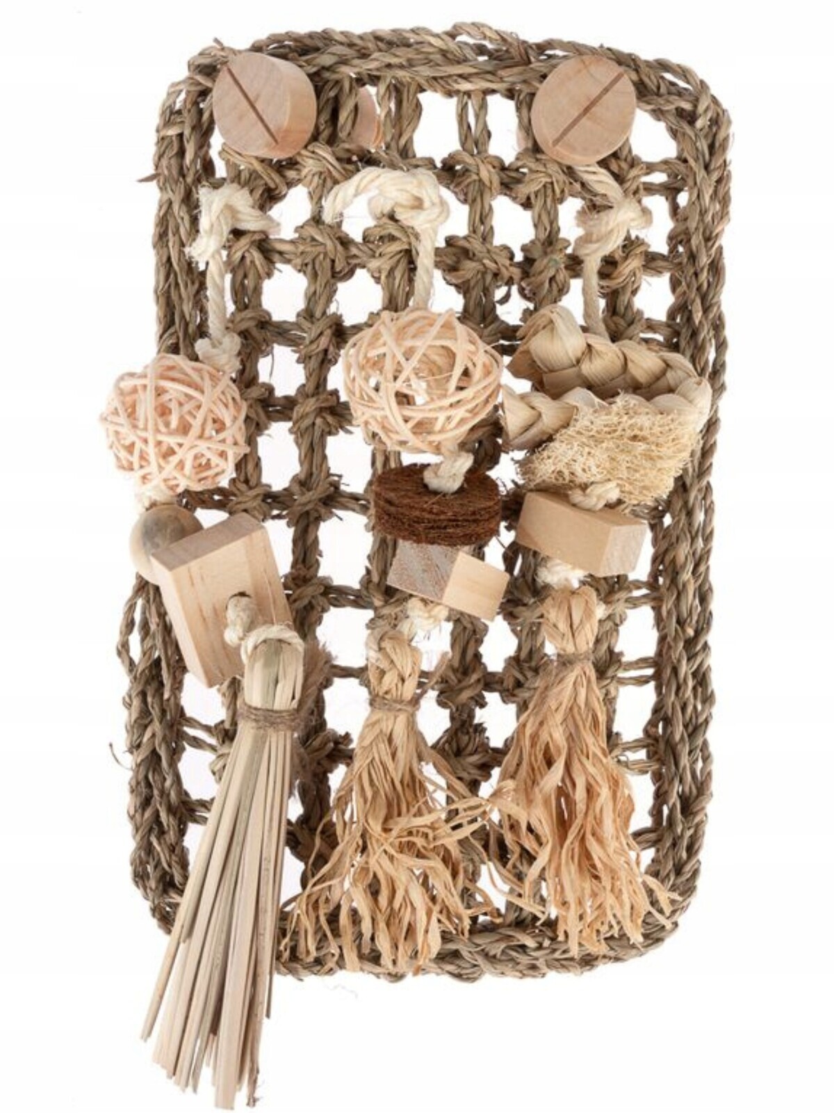 Hrací stěna z mořské trávy pro střední a velké papoušky