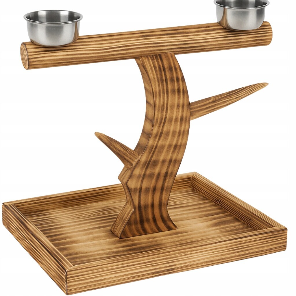 Přírodní dřevěný stojan – žerď – pro střední a velké papoušky