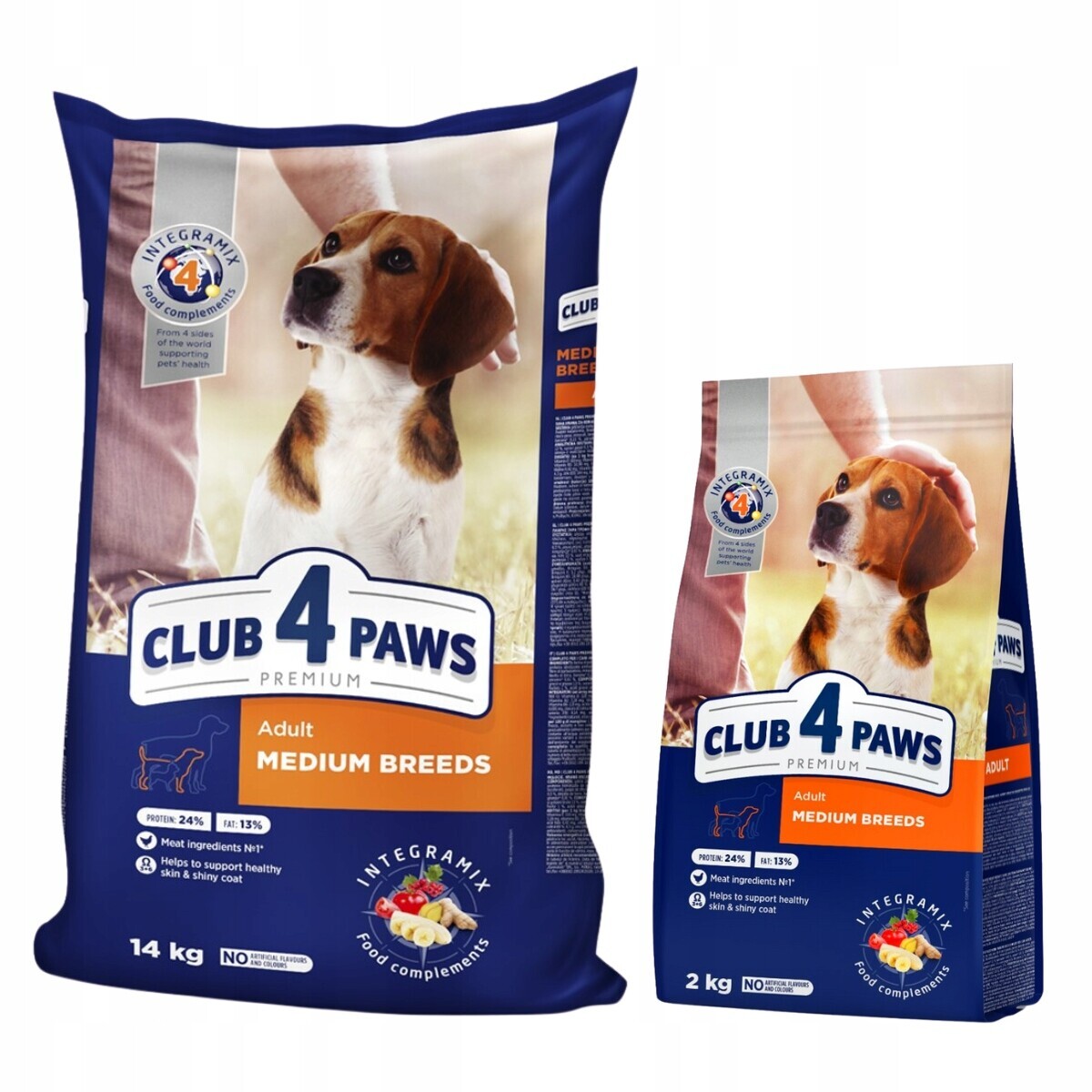 Suché krmivo pro psy středních plemen s kuřecím masem a rýží Club 4 Paws 14+2 kg
