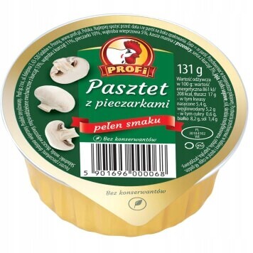 Profi Velkopolská paštika s drůbežím masem a žampiony 131 g -20kusů