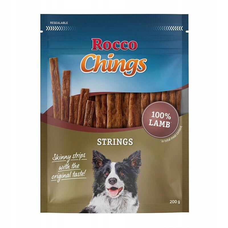 Rocco Chings Strings - výhodné balení - 4 x jehněčí 200 g