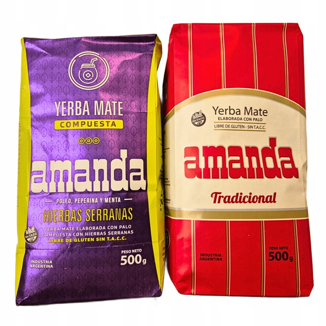 Yerba Mate Amanda Hierbas Serranas Amanda Tradicional. 2x500g