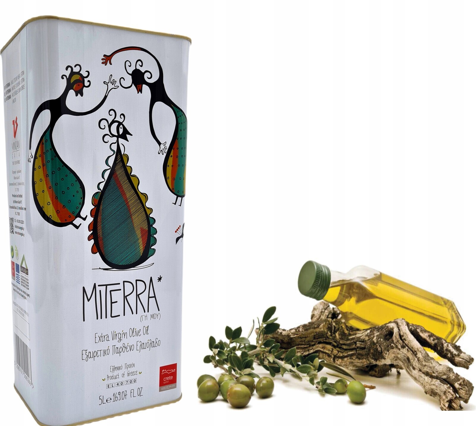 Olivový olej Miterra z Řecka Extra Virgin 5 l v plechovce