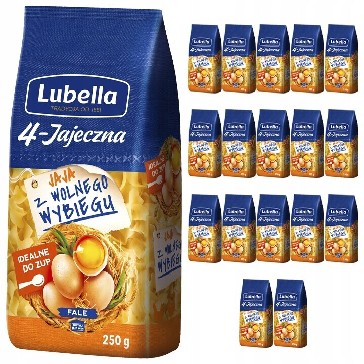 18 x Těstoviny 4 Vajíčkové Lubella Vlny 250 g Ideální pro salátové polévky
