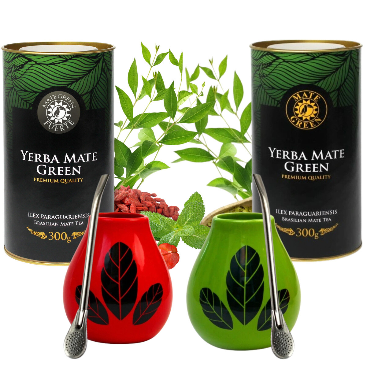 Sada YerbaMate Green Klasická Premium Přírodní chuťové Příslušenství 2x300g