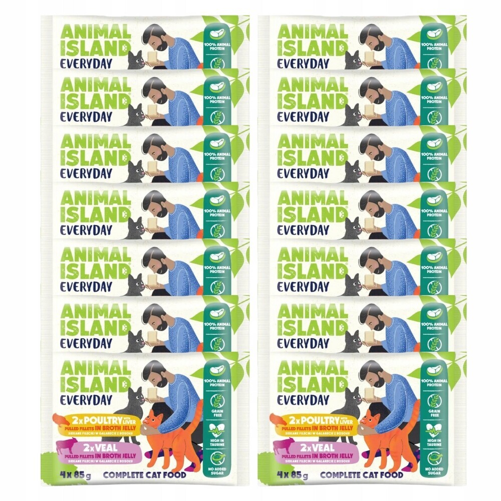 Animal Island New Jelly Everyday drůbež s játry, telecí maso 56x85 g