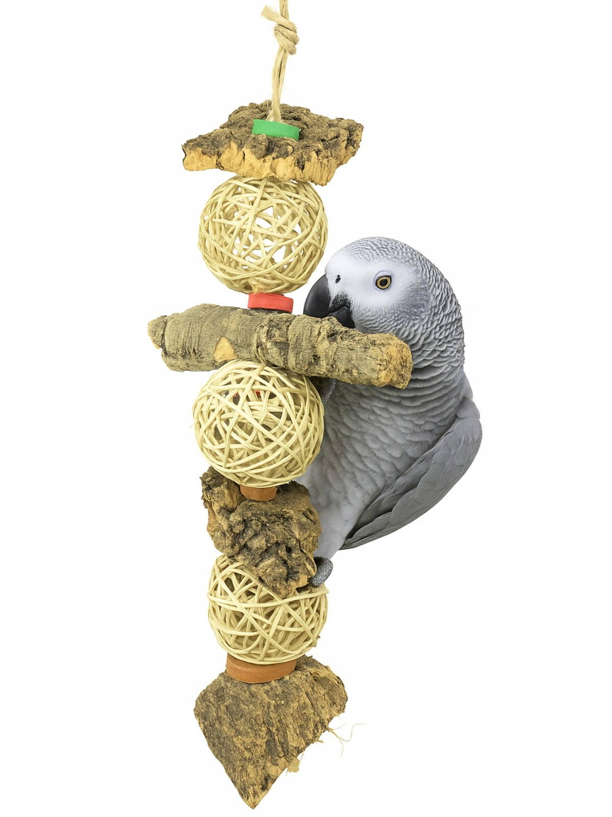 Hračka s kůrou z korkového dubu a proutěnými kuličkami vel XL