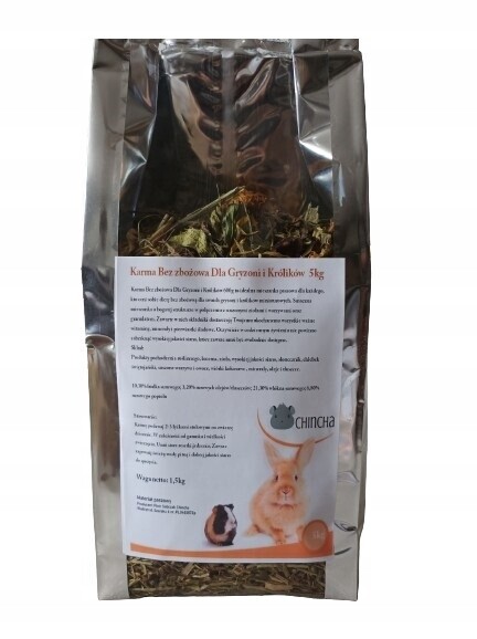 Krmivo Bez obilovin Bylinné pro hlodavce a králíky Přídavek Zeleniny Ovoce 5 kg