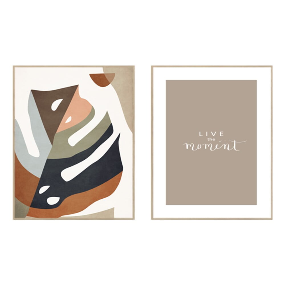 Obrazy v sadě 2 ks 30x40 cm Live the Moment – knor