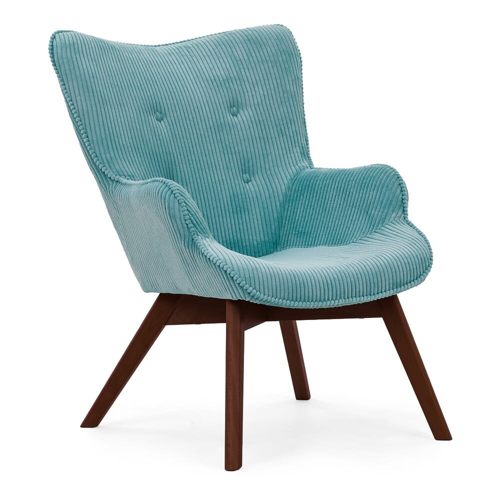 Tyrkysové manšestrové křeslo Niko – Ropez