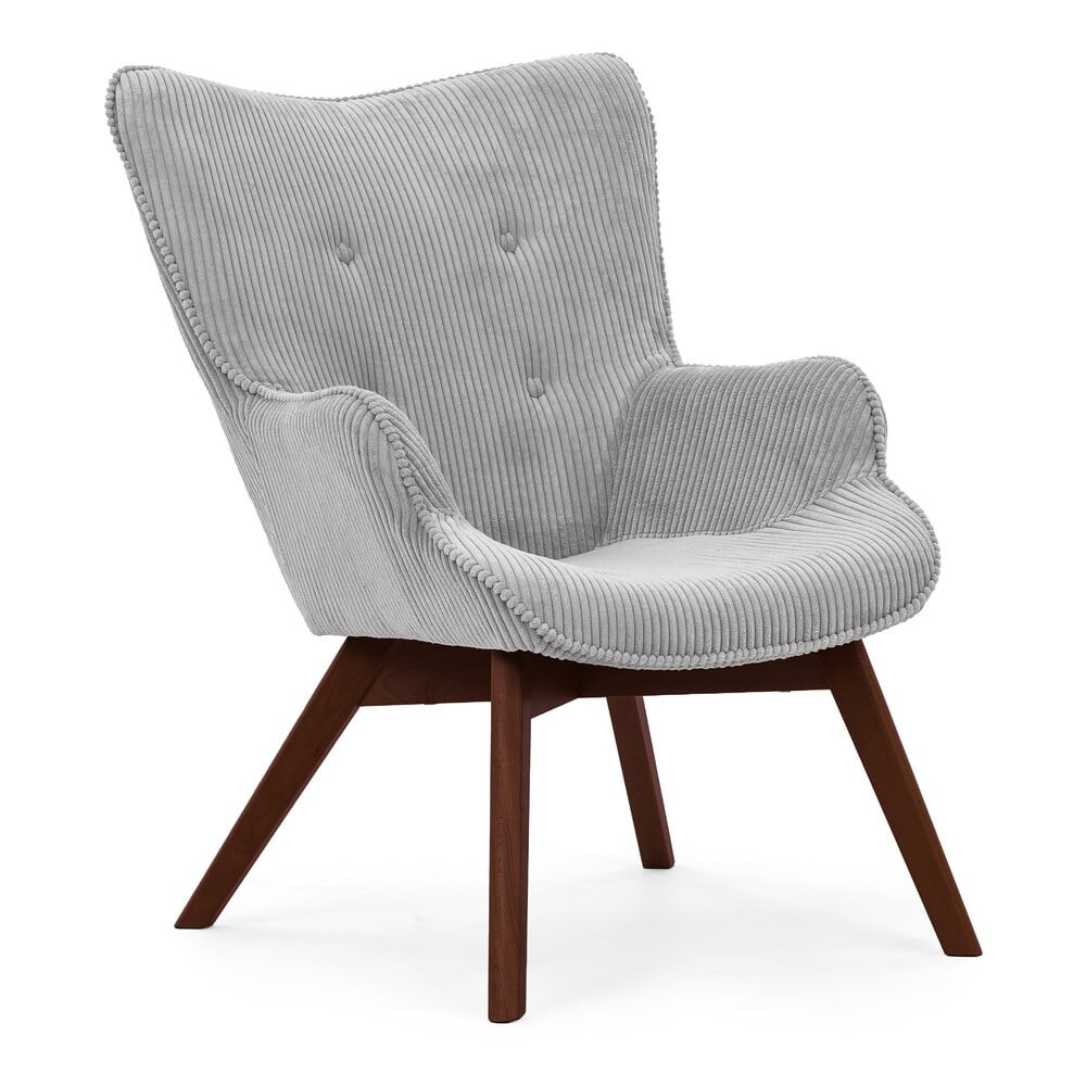 Šedé manšestrové křeslo Niko – Ropez