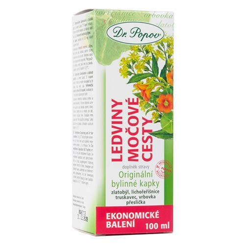 Ledviny – močové cesty, originální bylinné kapky, 100 ml Dr. Popov