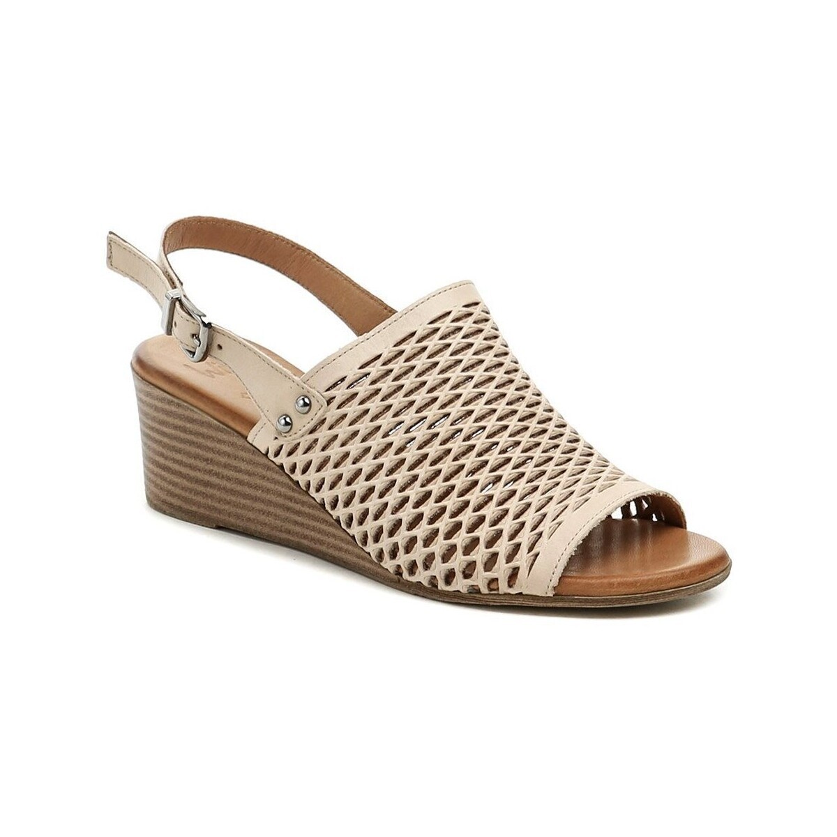 Wild  061-3419-D béžová dámská letní obuv na klínku  Béžová