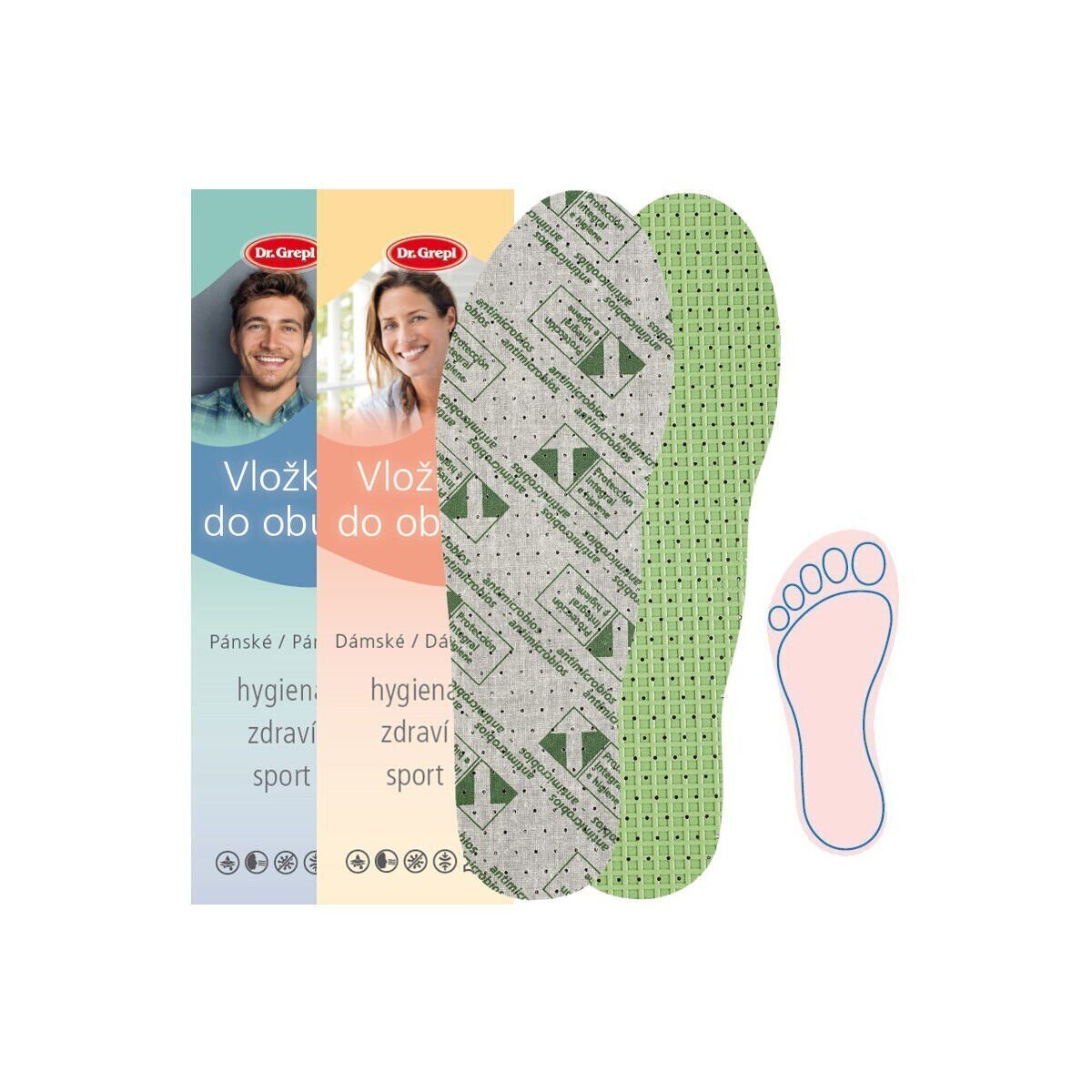 Dr.grepl  Dr. Grepl Pánské nadměrné vložky do bot CARBON sport  Zelená