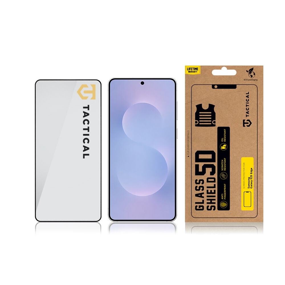 Tvrzené sklo Tactical Glass Shield 5D pro Samsung Galaxy S25 Edge, černá