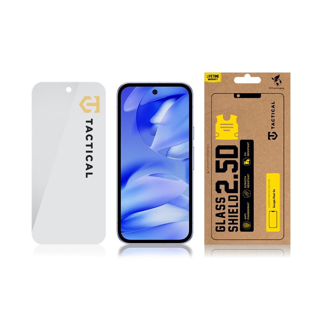 Tvrzené sklo Tactical Glass Shield 2.5D pro Google Pixel 9a, transparentní