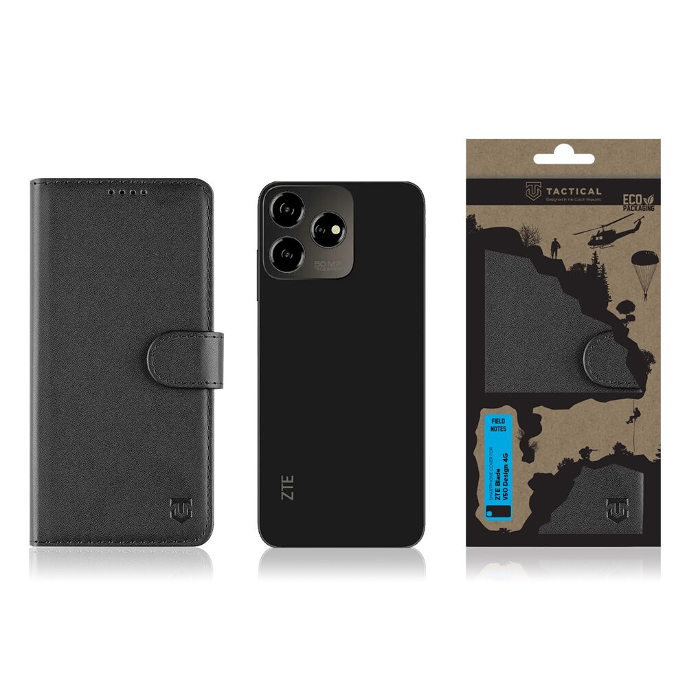Flipové pouzdro Tactical Field Notes pro ZTE Blade V50 Design 4G, černá