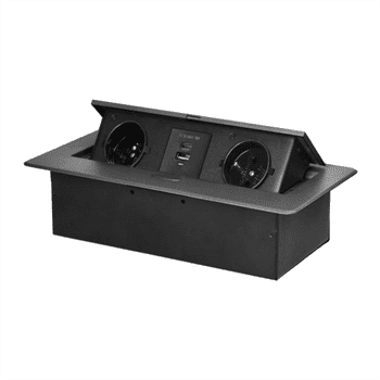 Výklopný blok zapuštěný ORNO OR-GM-9034/GR, 2x 230V, 2x USB (A+C type; 3.6A), barva grafit