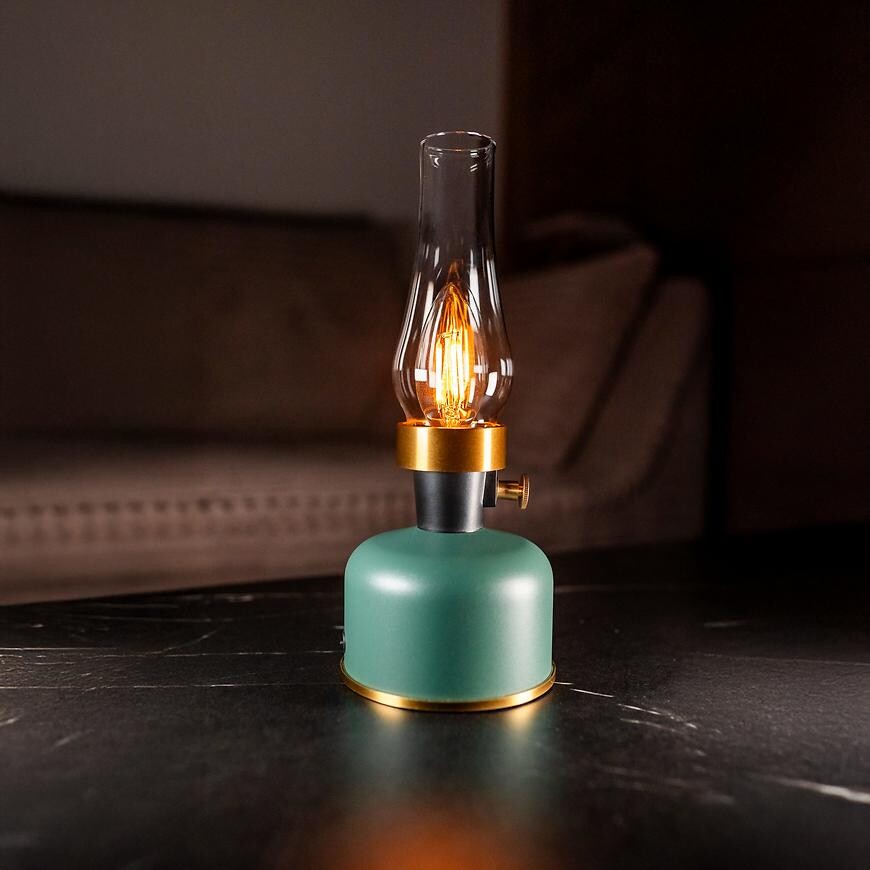 Stolní lampa Olia USB IP44 green