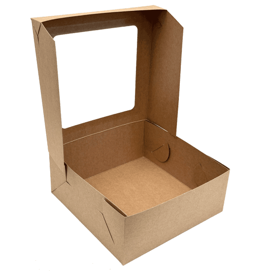 Hit Dortová krabice KRAFT s okénkem - 22 x 22 x 9 cm - hnědá - 901.62