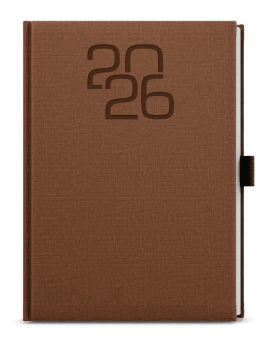 Baloušek Týdenní diář Oskar - Fabric - A5 - hnědá - BTO27-7-26