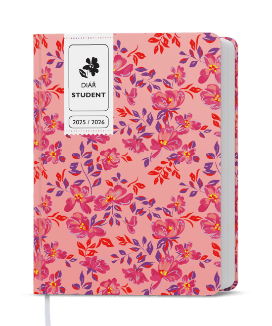Baloušek Týdenní diář Student - V8 - lamino - kapesní - Růžový - BTS9-2-26