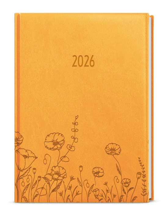 Baloušek Denní diář Adam - Vivella s ražbou - B6 - okrová - Louka - BDA61-23-26