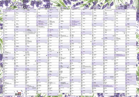 Baloušek Nástěnný roční kalendář 2026 - Levandule - A2 - BKA1-26 - Baloušek Květiny Květiny 20