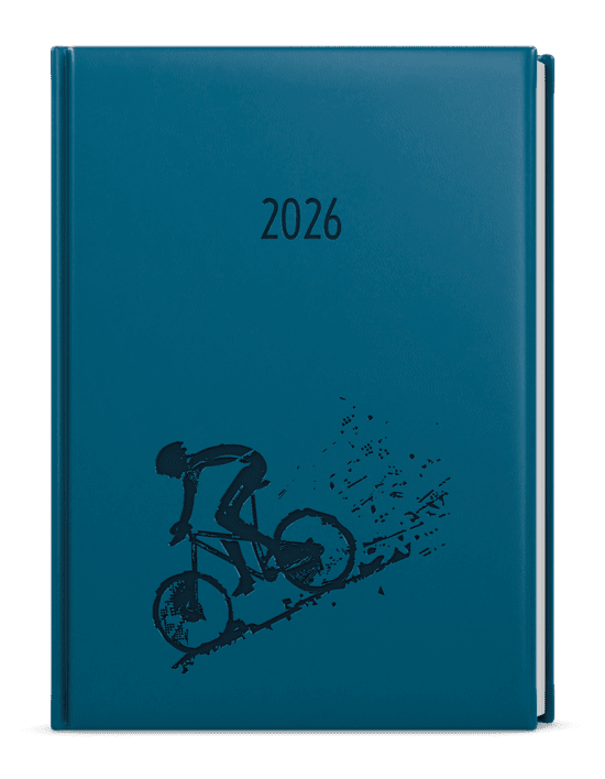 Baloušek Denní diář David - Vivella s ražbou - A5 - petrolejová - Kolo - BDD61-25-26
