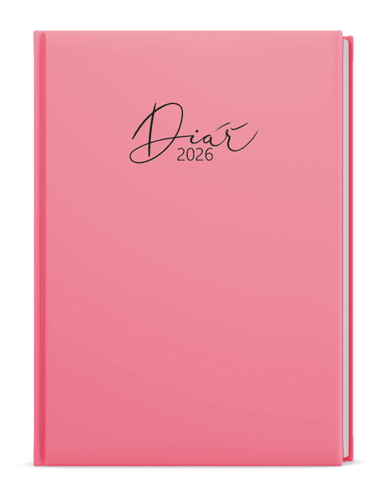 Baloušek Denní diář David - Pastel - A5 - růžová - BDD9P-51-26