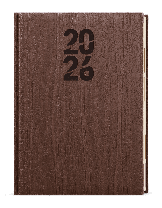 Baloušek Denní diář Ctirad s výsekem - Wood - A5 - hnědá - BDCk65-7-26