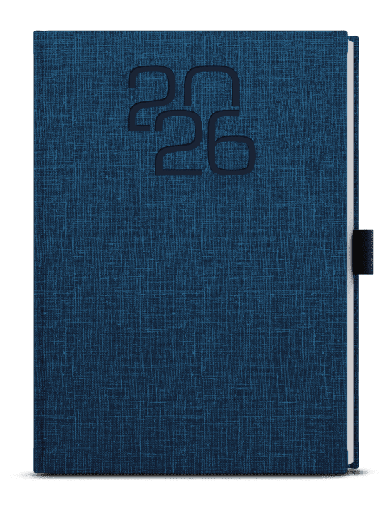 Baloušek Denní diář David - Fabric - A5 - modrá - BDD27-1-26
