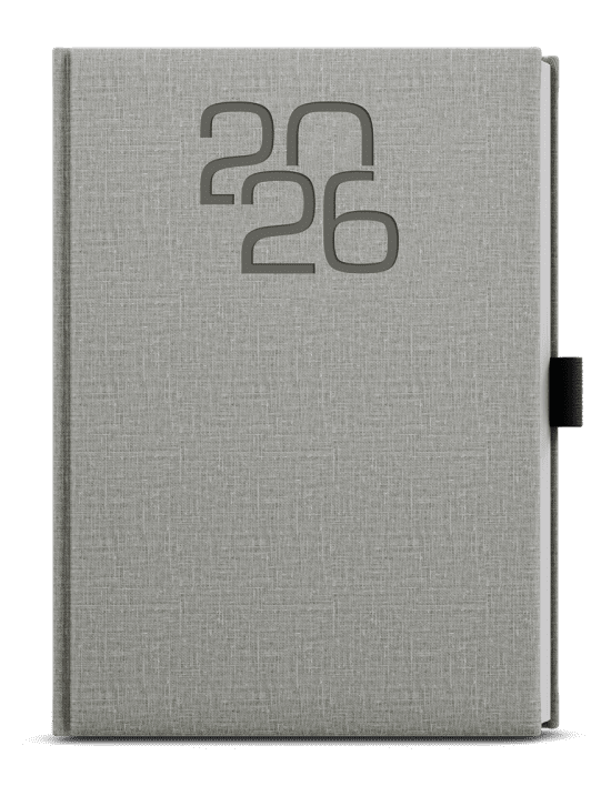 Baloušek Denní diář David - Fabric - A5 - šedá - BDD27-9-26