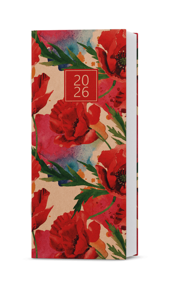 Baloušek Měsíční diář Božka - kraft - Máky - BMB2-1-26