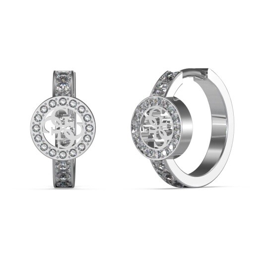 Guess Módní ocelové náušnice s krystaly Huggie Me JUBE03138JWRHT/U
