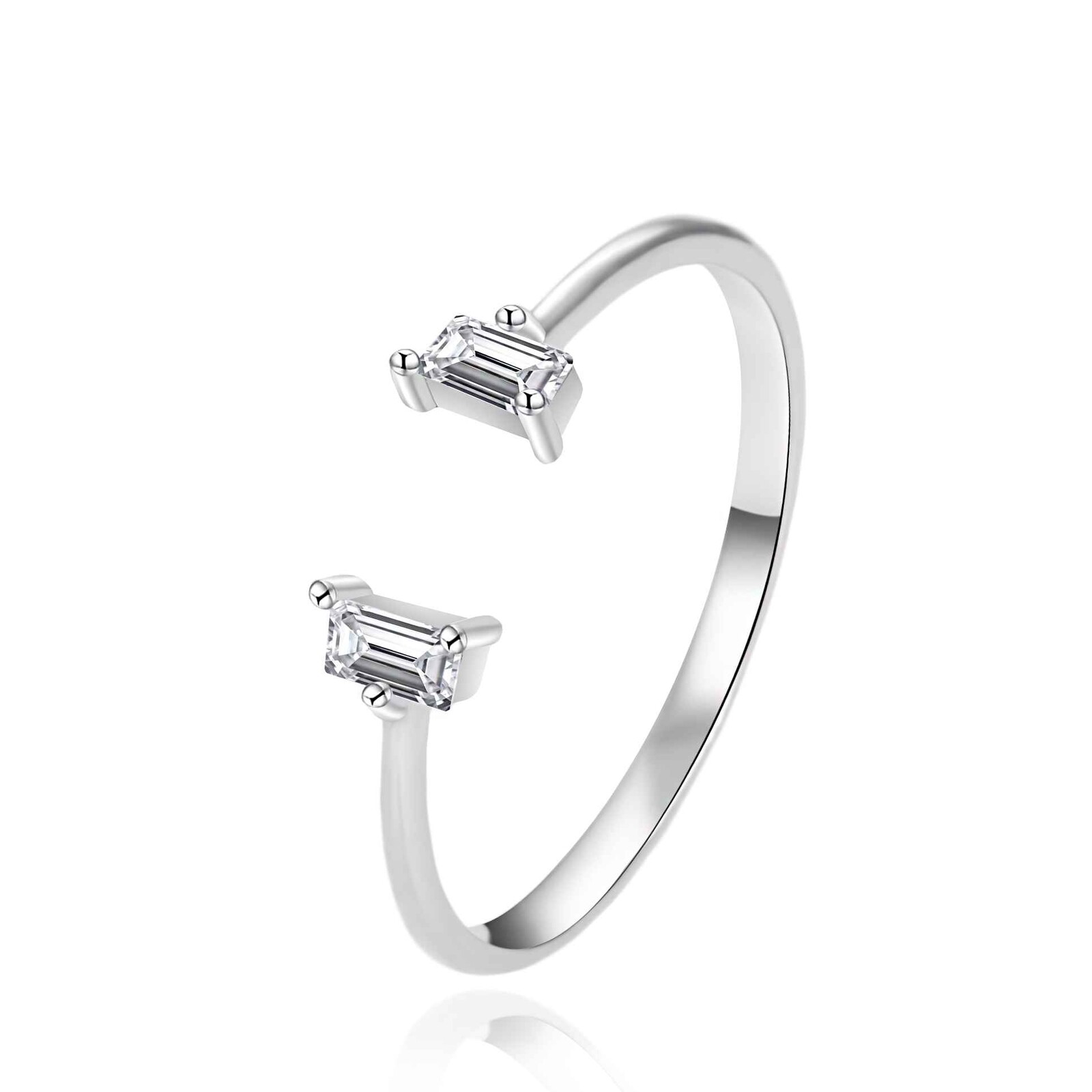 Agato Moderní otevřený prsten ze stříbra AGT-R56W 57 mm