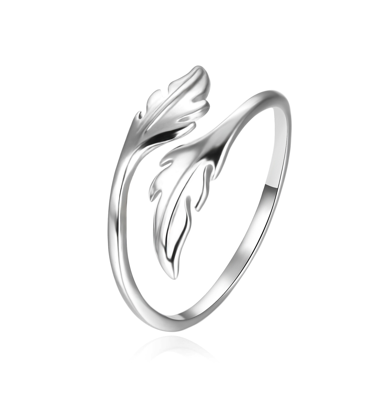 Agato Otevřený stříbrný prsten s lístky AGT-R49X 52 mm