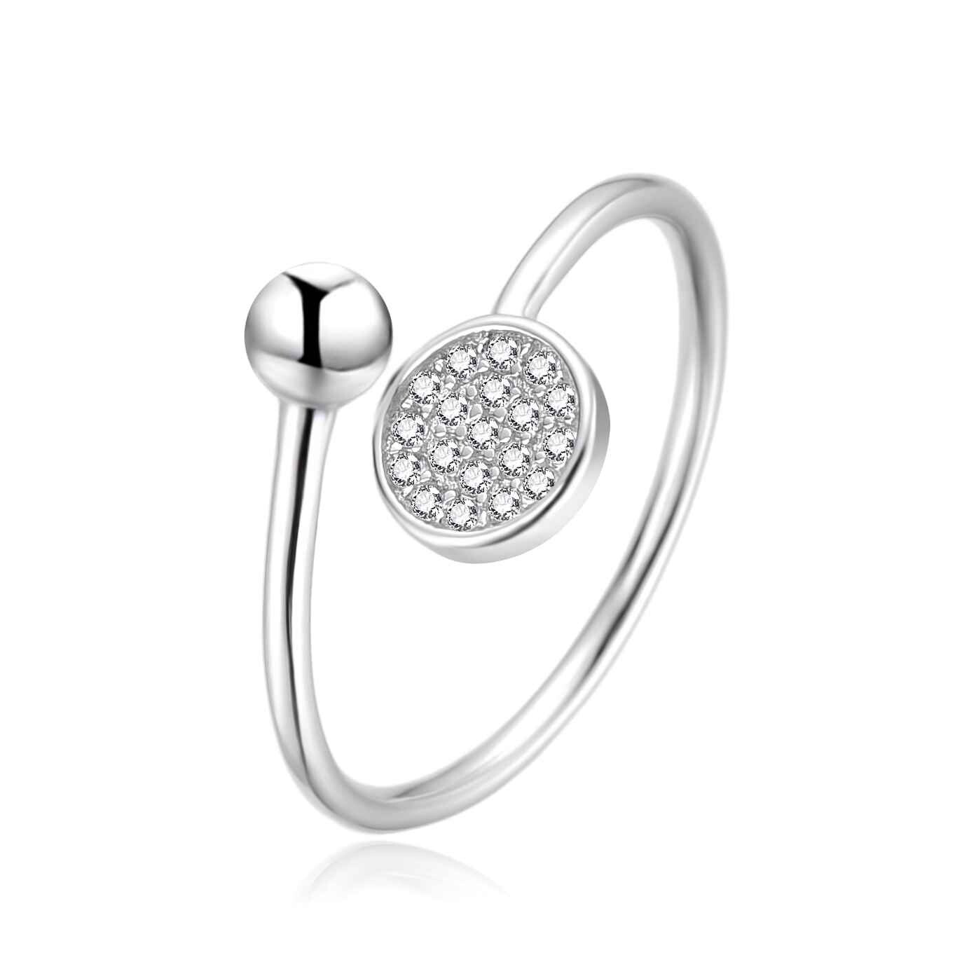 Agato Krásný otevřený prsten ze stříbra AGT-R66W 62 mm