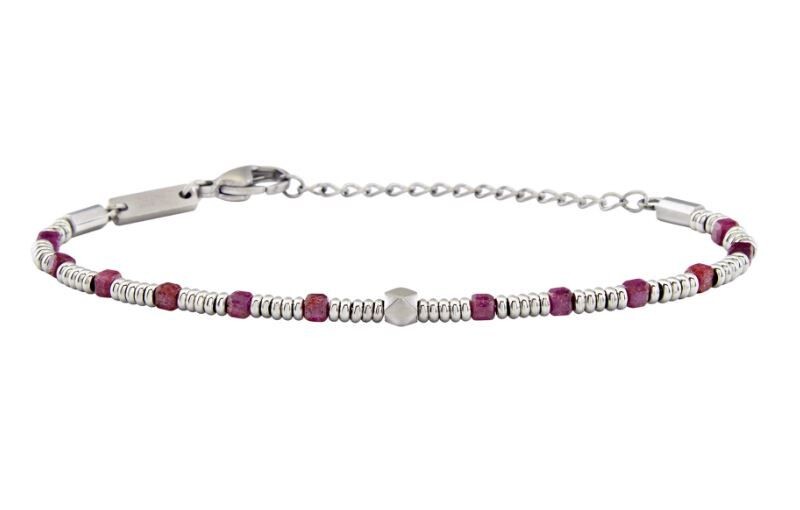 BREIL Korálkový náramek s rubínem Priam TJ3646