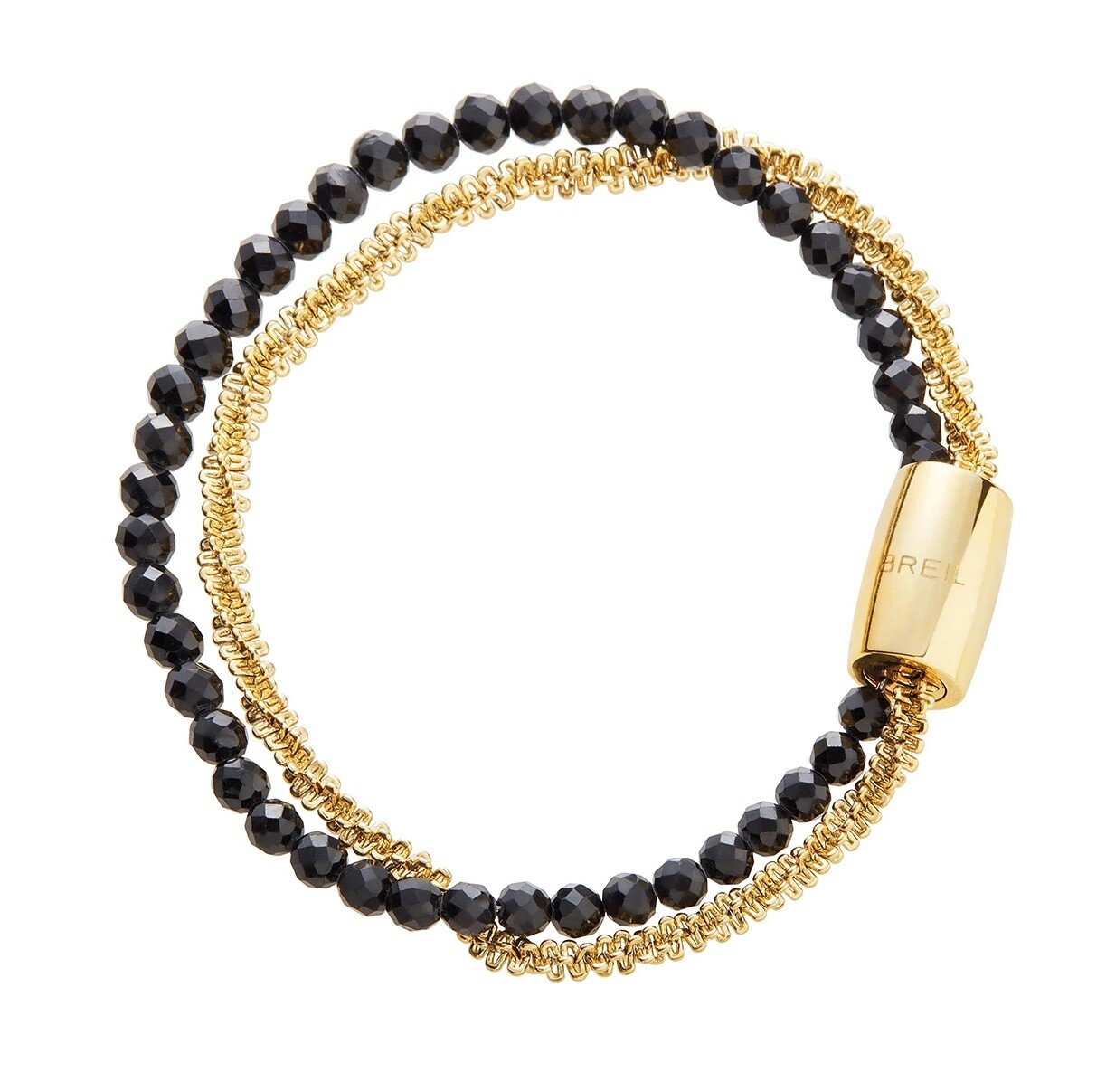BREIL Dvojitý náramek s černým spinelem Magnetica System TJ3615