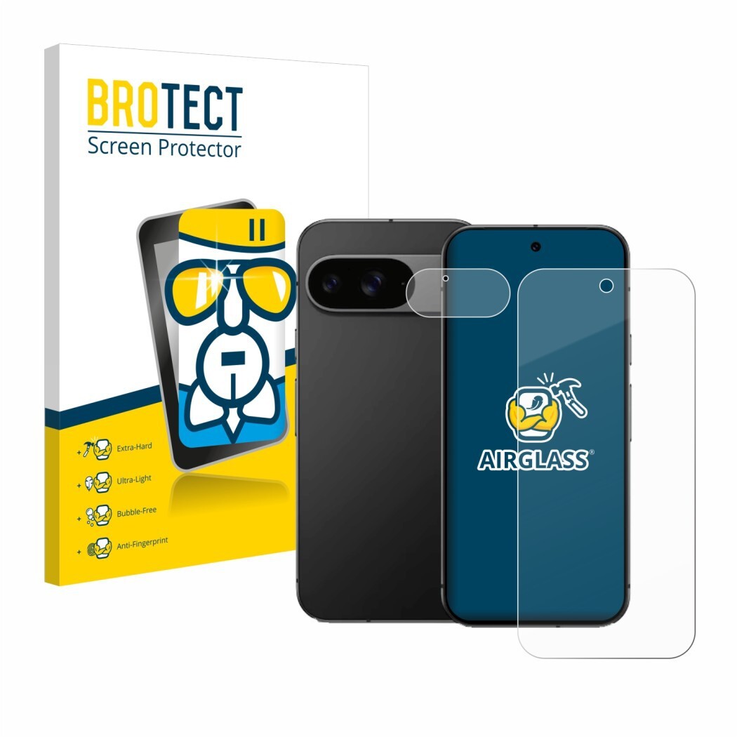 Ochranná fólie BROTECT AirGlass Glass Screen Protector for Google Pixel 9 (Front+Camera)