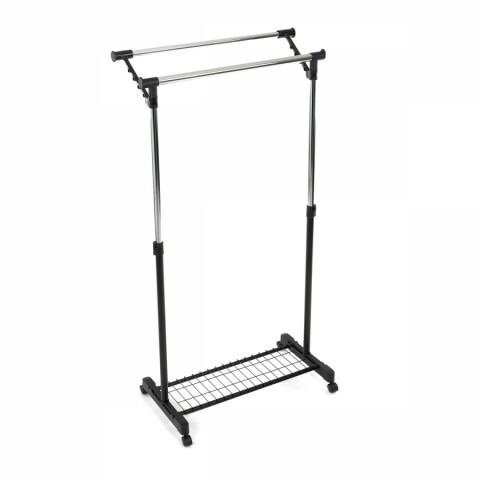 Stojan na šaty s výklopným ramenem černý kov / plast chrom 84511 Autronic