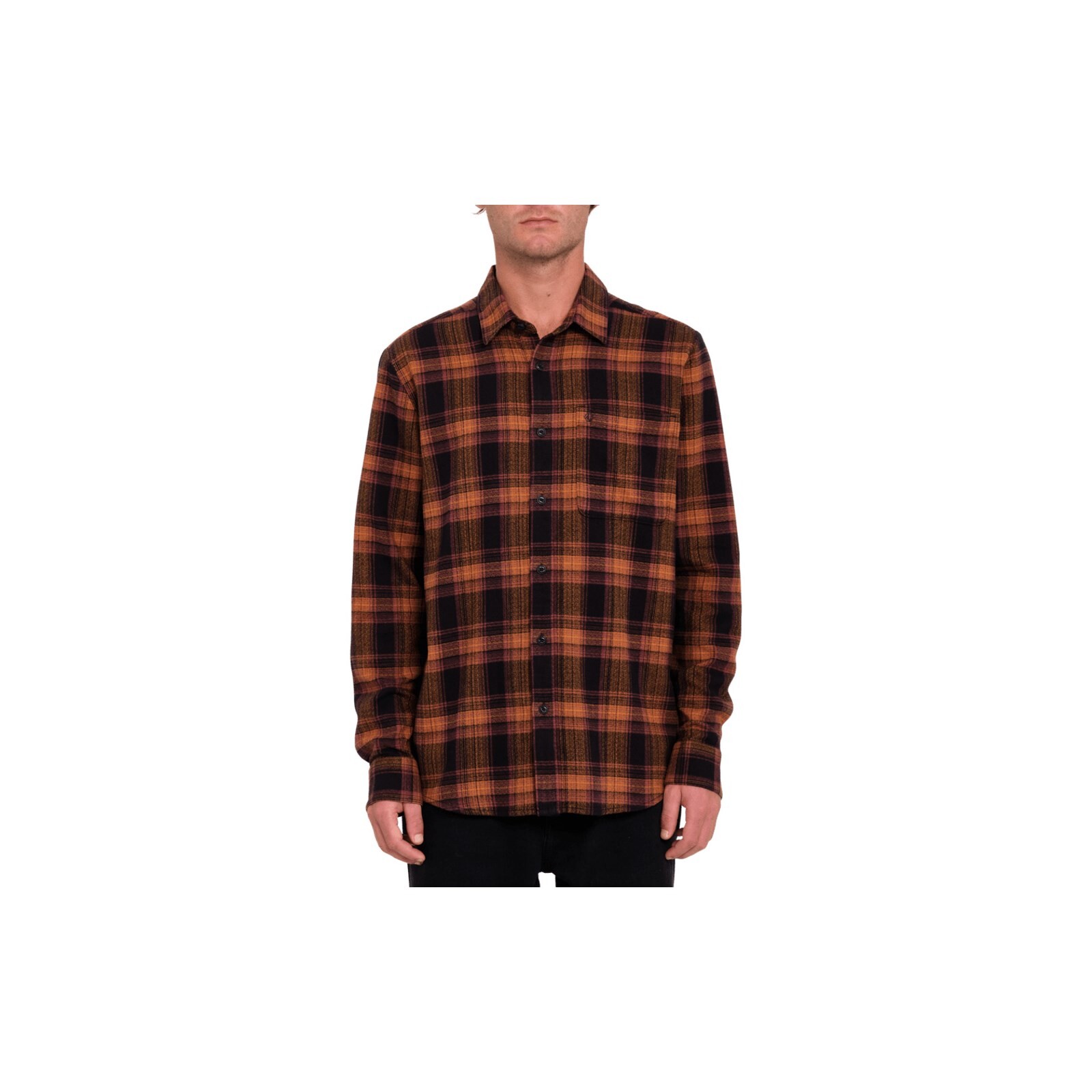 košile VOLCOM - Baystone Flannel Ls (BLK)