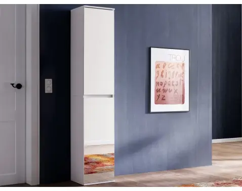 Zrcadlová víceúčelová skříň s policemi Mirror, 37 cm, bílá